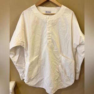 MNC Atelier Cotton Tunic Distressed Collar and Hem Couture Lagenlook Size Medium